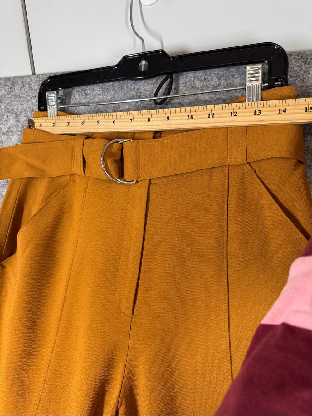 A.L.C. Foster Belted Flare Pants Mustard Size 10 Quiet Luxury Chic Office Career - Picture 4 of 14